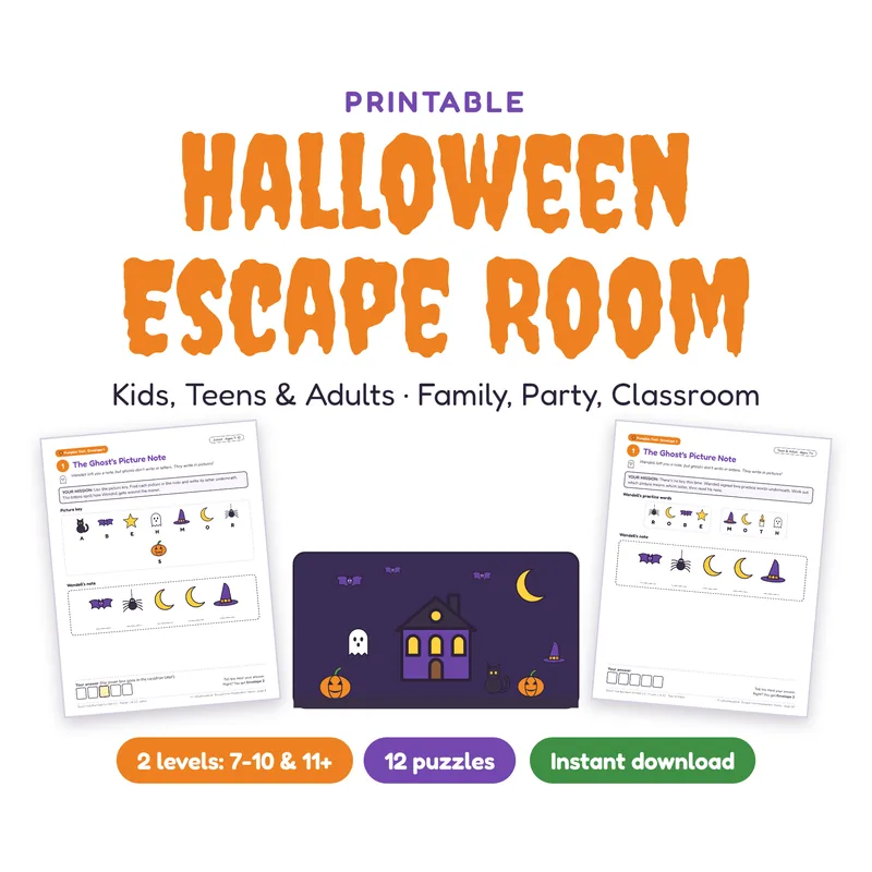 Cover of the printable Halloween escape room